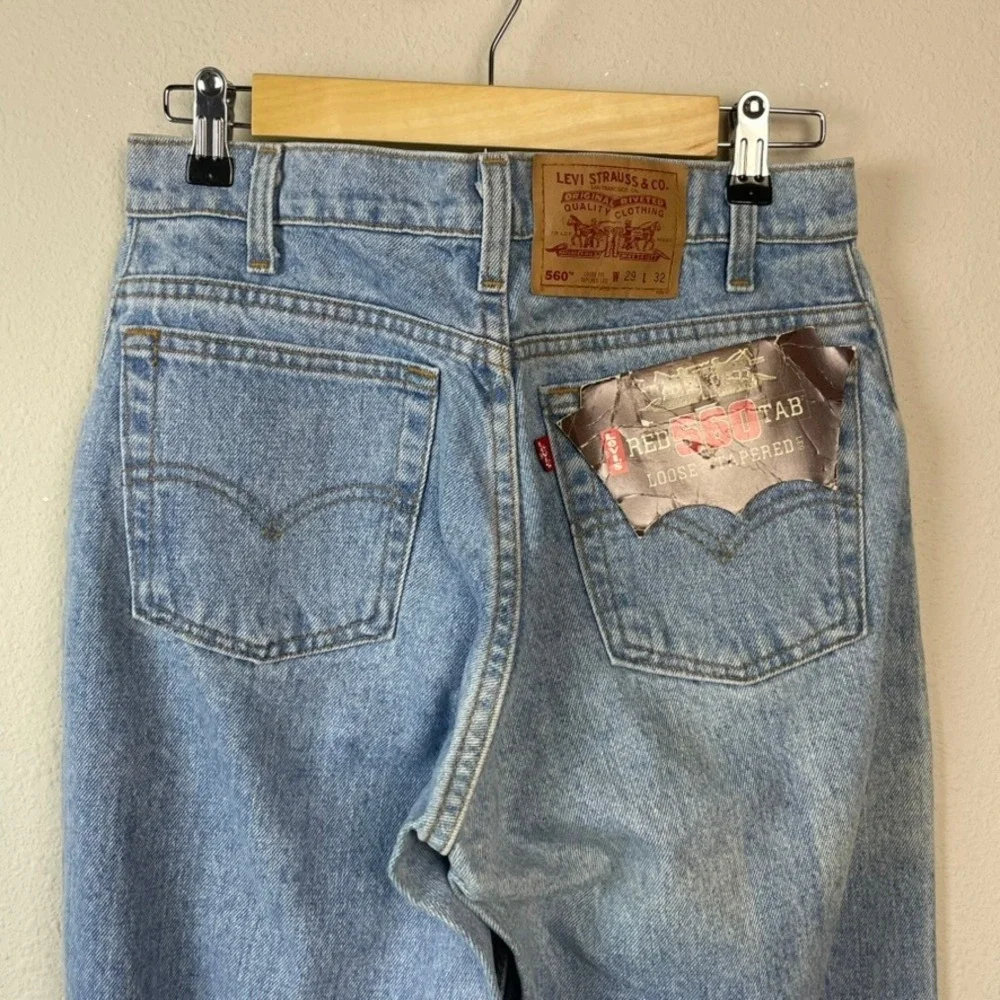 Levis 560 Red Tab Jeans Womens‎ 29x32 Light Wash Vintage 90s Loose Tapered USA